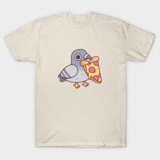 Cute Pigeon With Pepperoni Pizza Slice T-Shirt